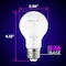 Luxrite A19 LED Edison Black Light Bulb 6W UVA397-407nm Enclosed Fixture Rated E26 Base LR21729-1PK - alternate 5